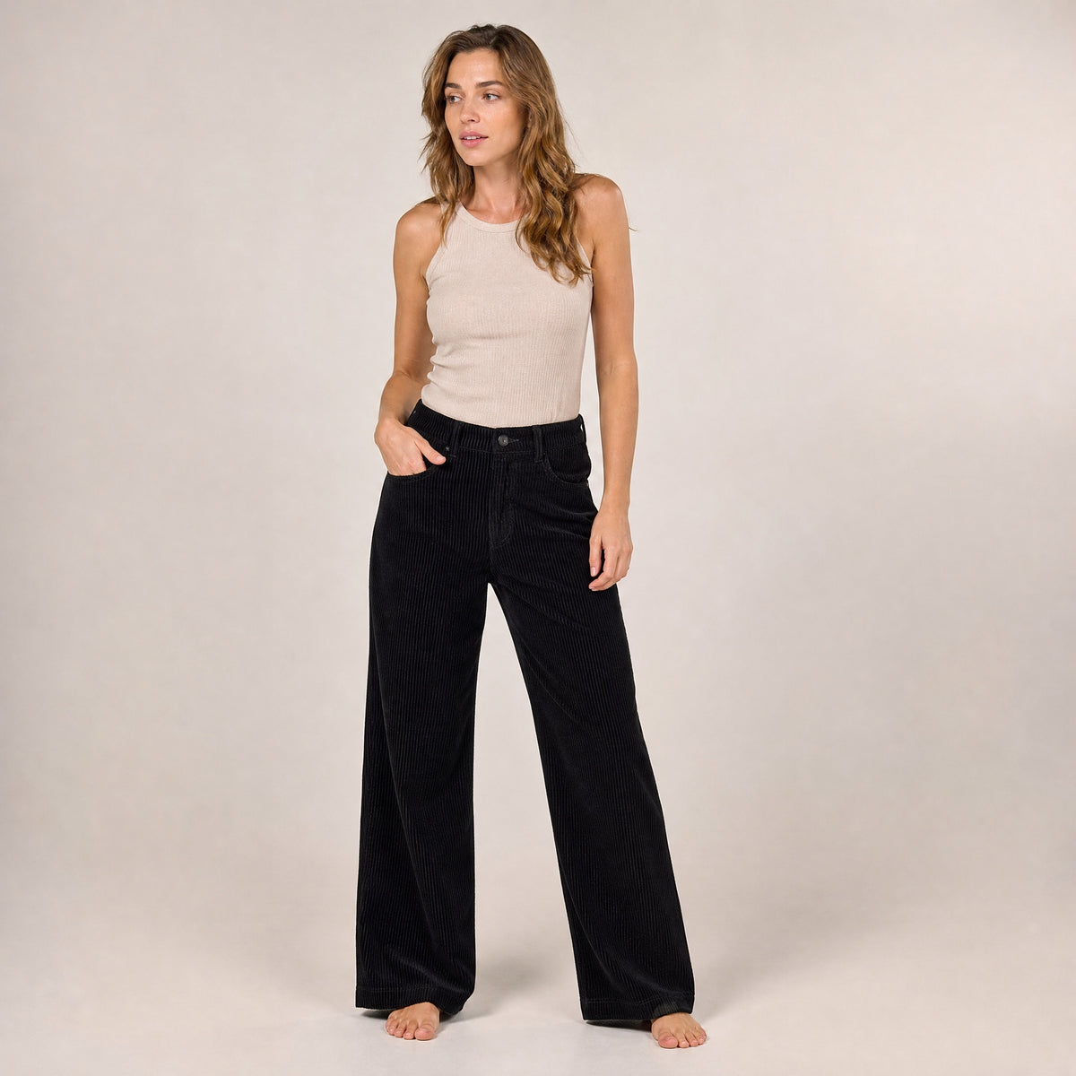 Frida Weite Hose – Schwarz
