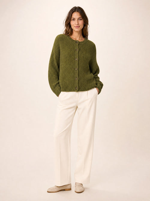Alva Struktur-Cardigan – Moos