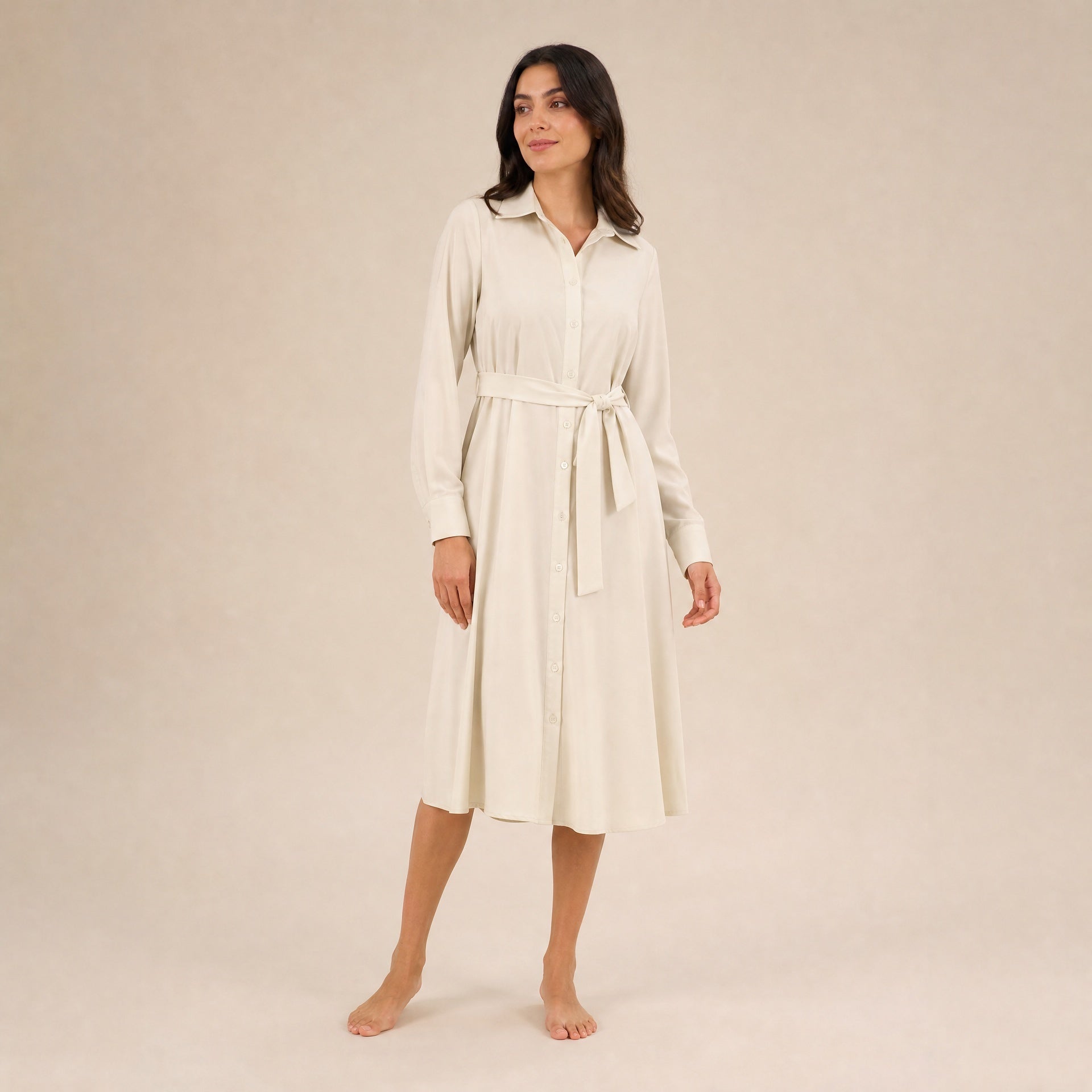 Signe Hemdblusenkleid – Elfenbein