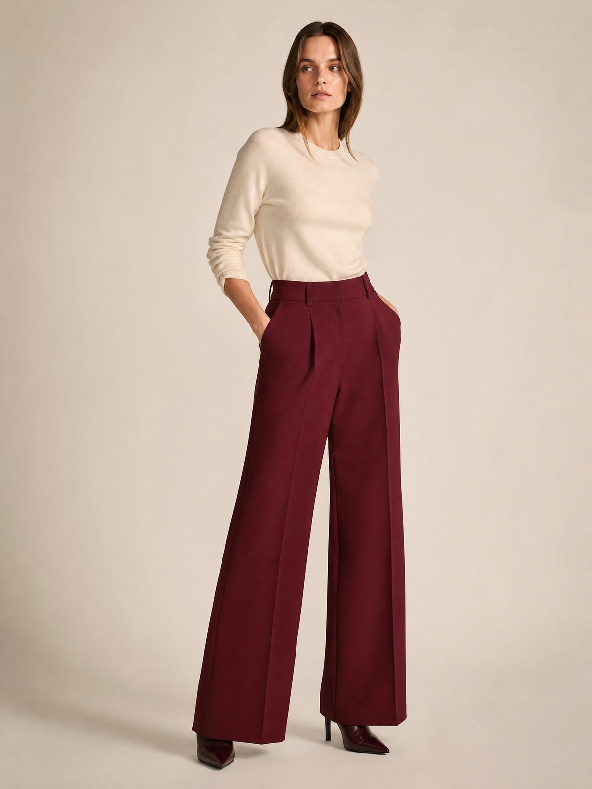 Vera Weite Hose – Bordeaux