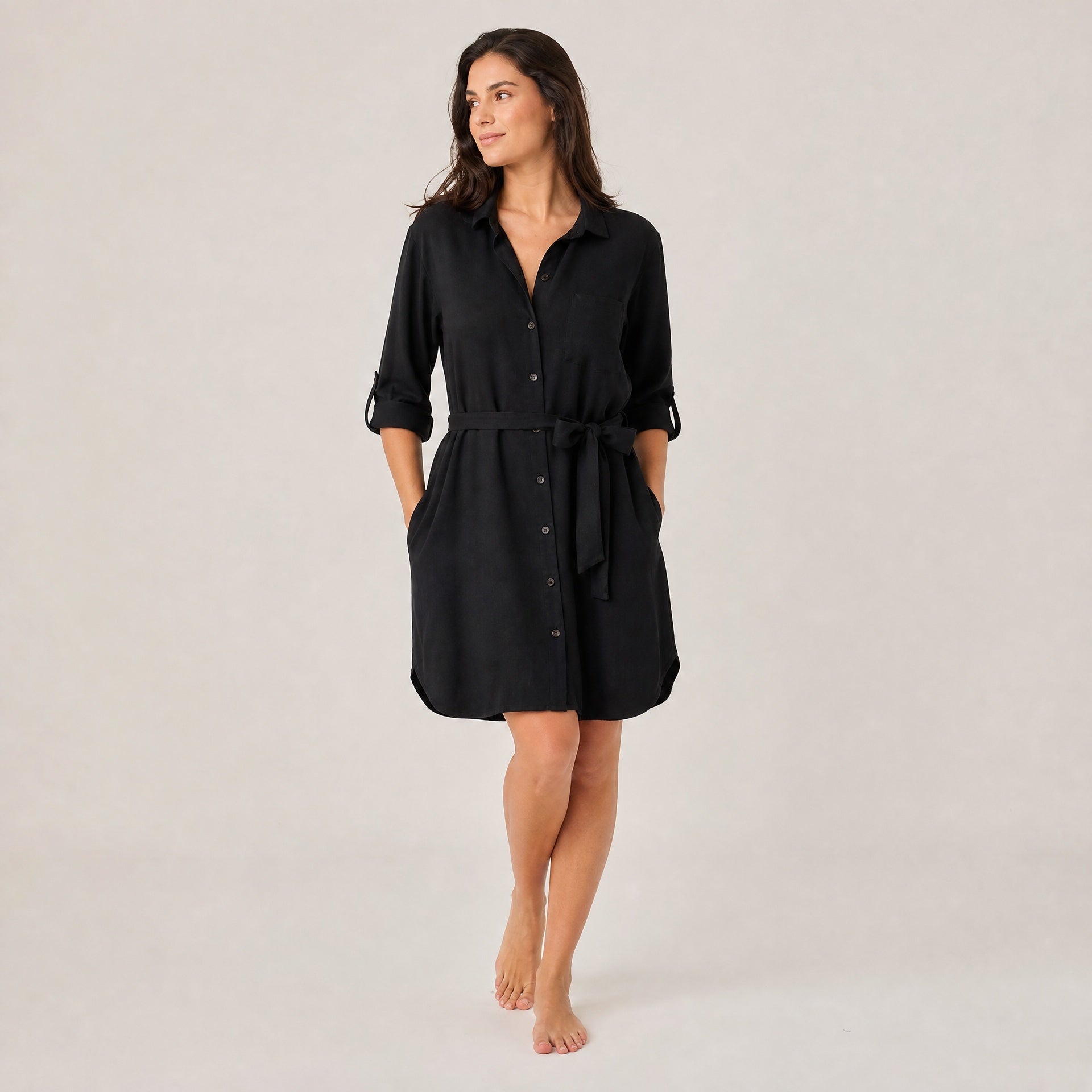 Pia Hemdblusenkleid – Schwarz