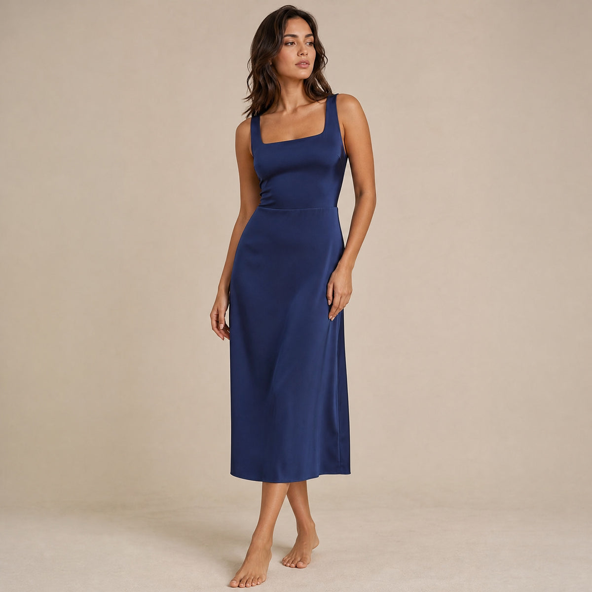 Celia Midi-Kleid – Saphir