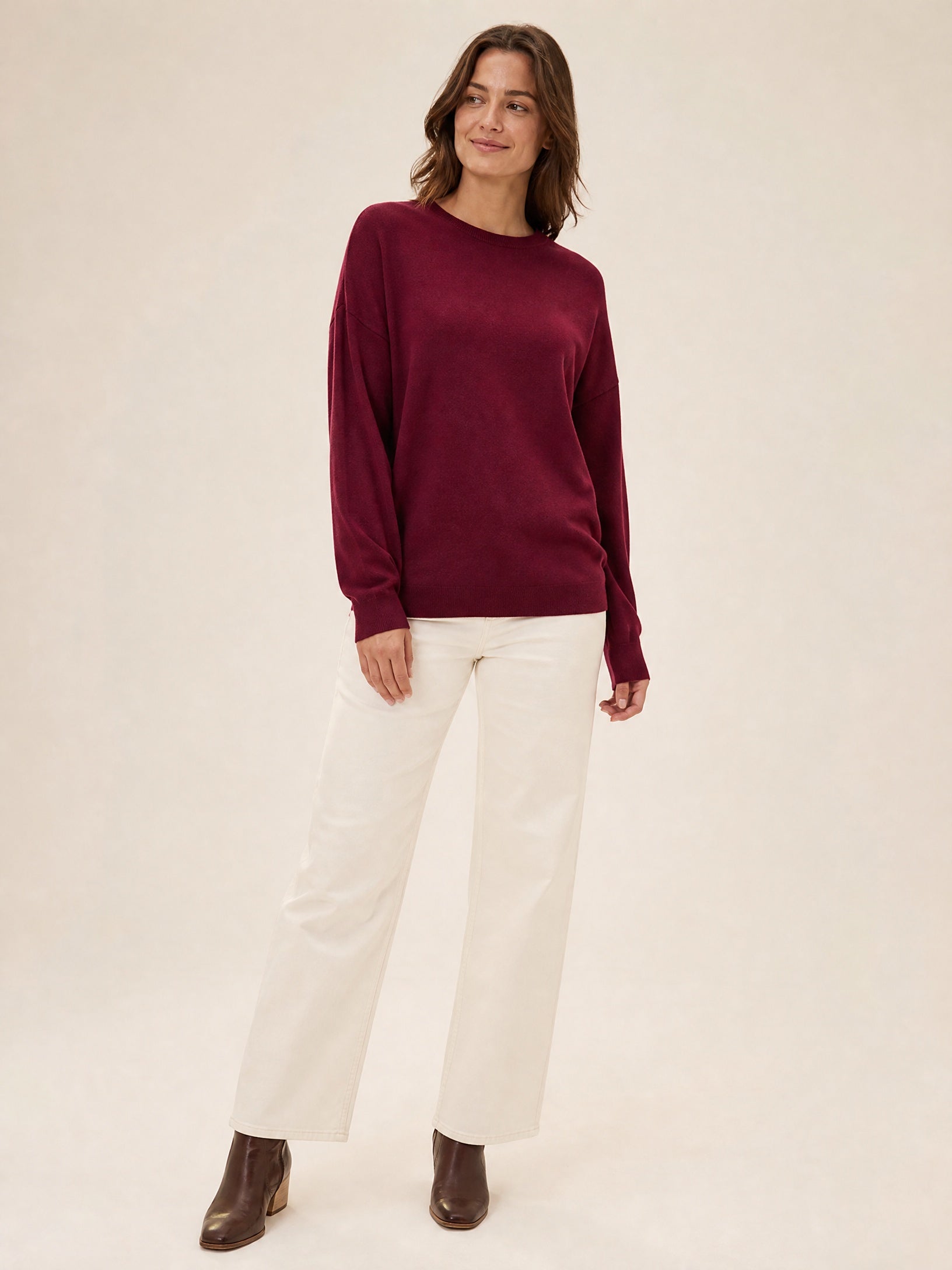 Jette Relaxed-Pullover – Bordeaux