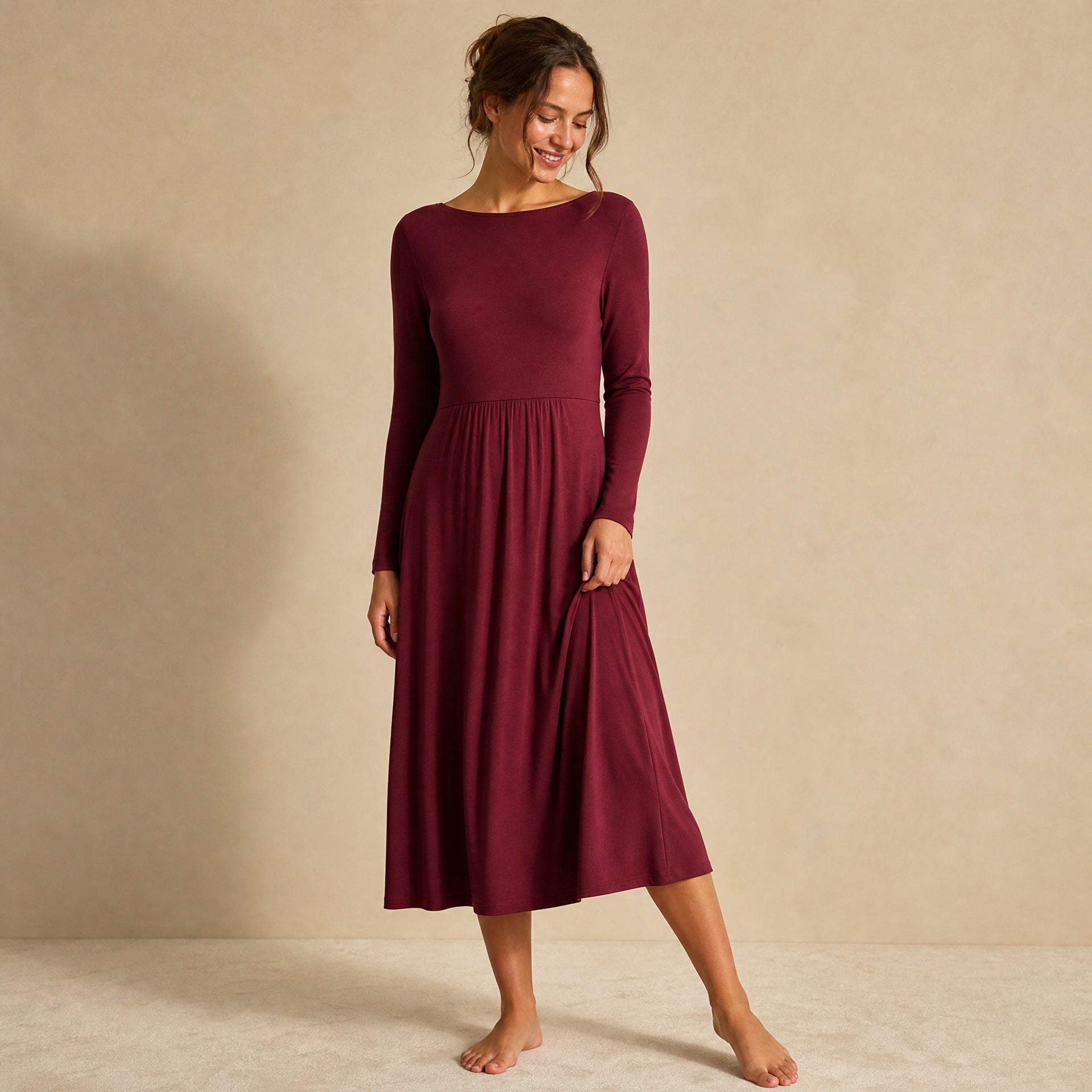 Ronja Langarmkleid – Bordeaux