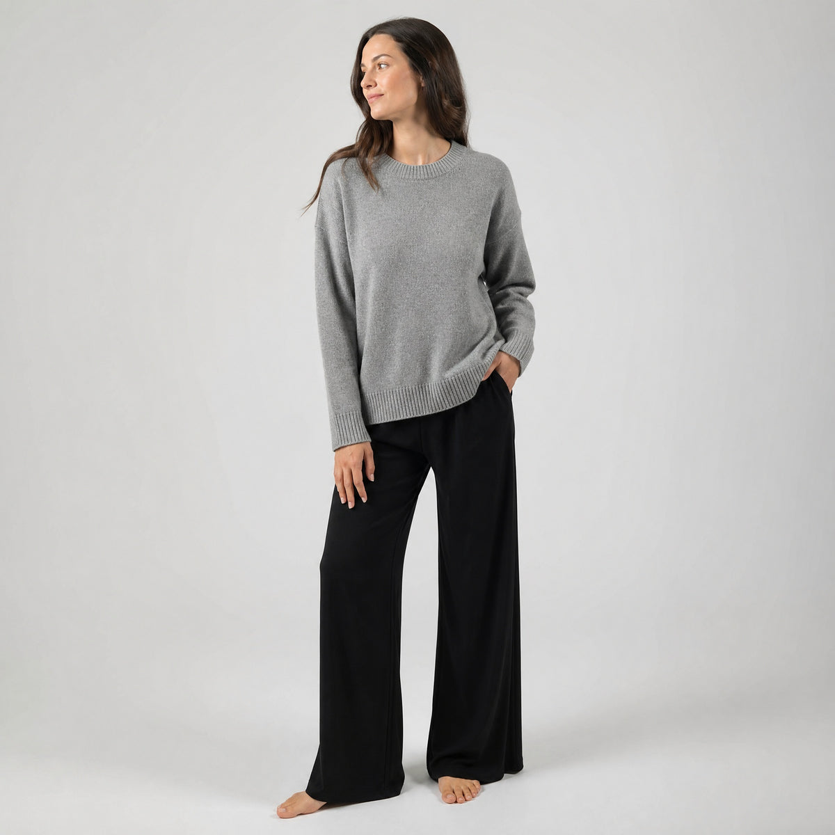 Jette Relaxed-Pullover – Grau