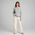 Ida Zopfpullover – Nebelgrau