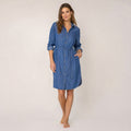 Pia Hemdblusenkleid – Denimblau